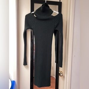 Forever 21 Tutrtle Neck Knit Dress Cold Shoulder